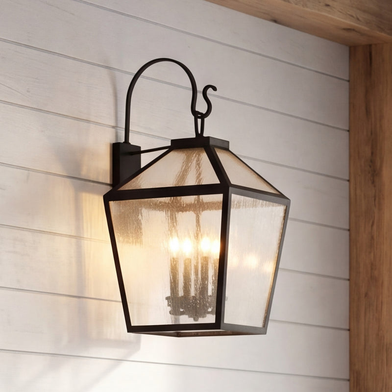 Savoy House Woodstock 4-Light Outdoor Wall Lantern, Black