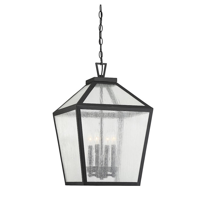 Savoy House Woodstock 4 Light Outdoor Hanging Lantern, Black