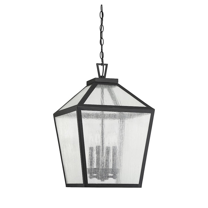 Savoy House Woodstock 4-Light Outdoor Hanging Lantern, Black