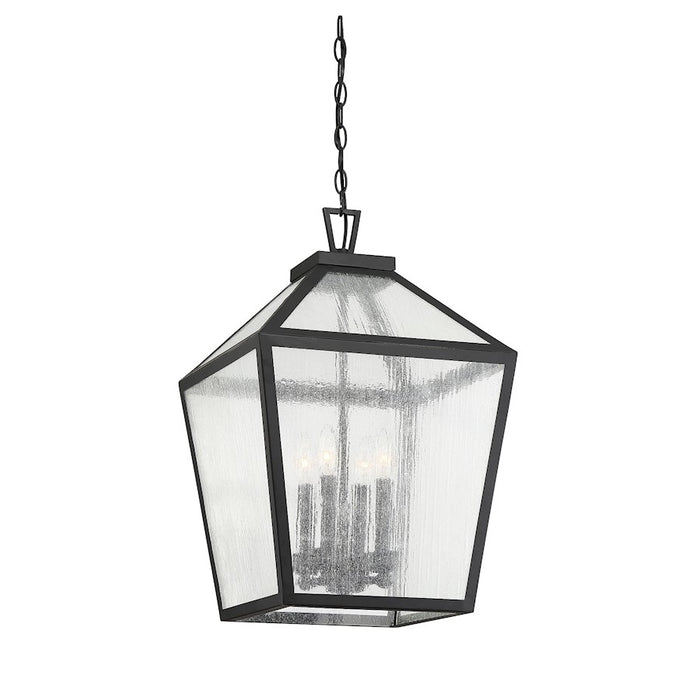 Savoy House Woodstock 4 Light Outdoor Hanging Lantern, Black