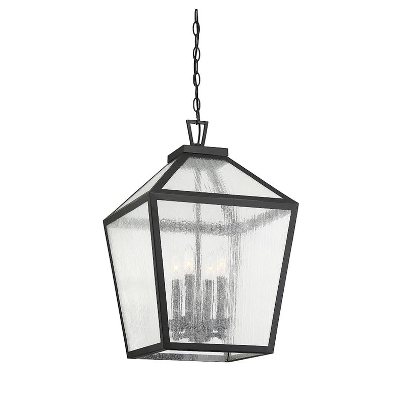 Savoy House Woodstock 4 Light Outdoor Hanging Lantern, Black