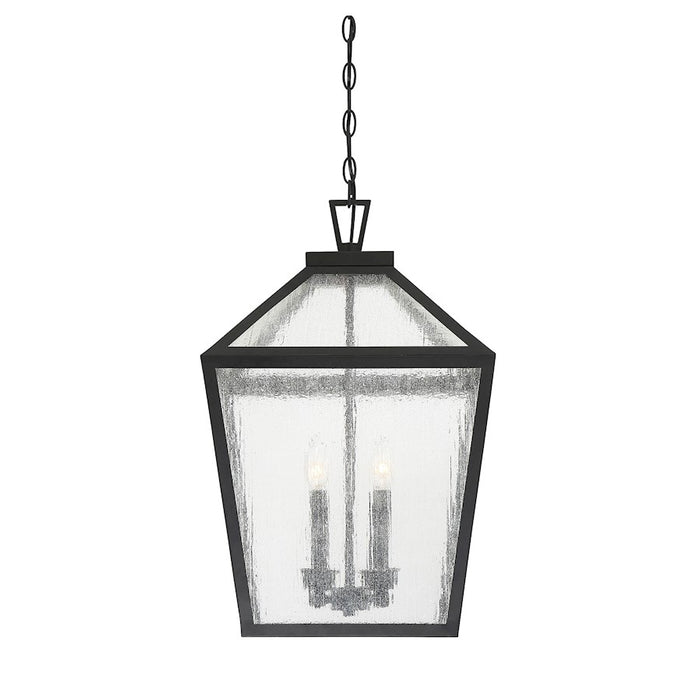 Savoy House Woodstock 4-Light Outdoor Hanging Lantern, Black