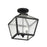 Savoy House Woodstock 3 Light Outdoor Flush Mount Lantern, Black