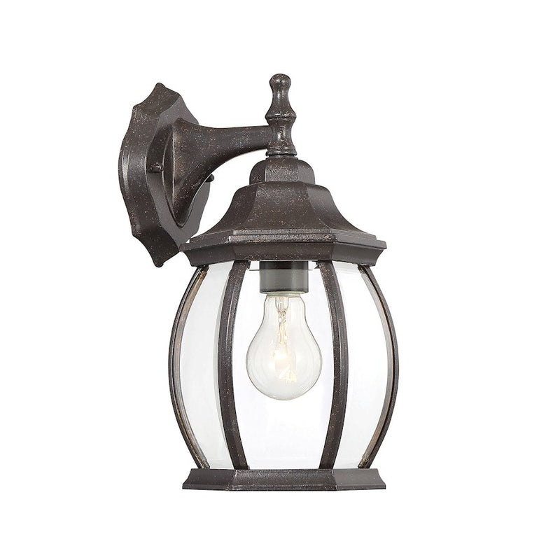 Savoy House Exterior Collections Outdoor Wall Lantern, Bronze/Clear