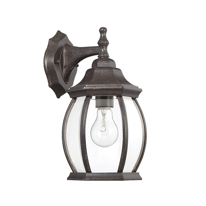 Savoy House Exterior Collections Outdoor Wall Lantern, Bronze/Clear