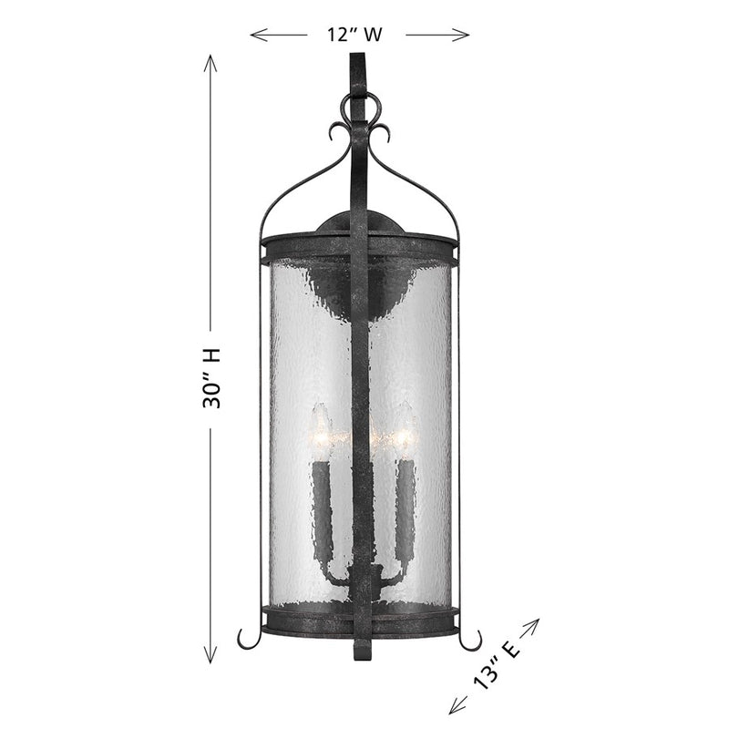 Savoy House Preston 4Lt Outdoor Wall Lantern, Iron, Iron Oxide