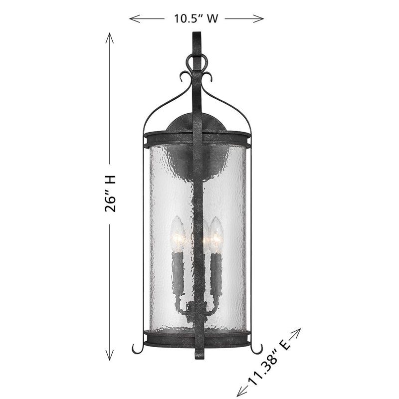 Savoy House Preston 3Lt Outdoor Wall Lantern, Iron, Iron Oxide
