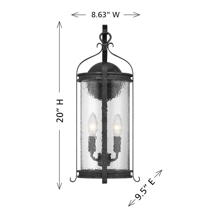 Savoy House Preston 2Lt Outdoor Wall Lantern, Iron, Iron Oxide
