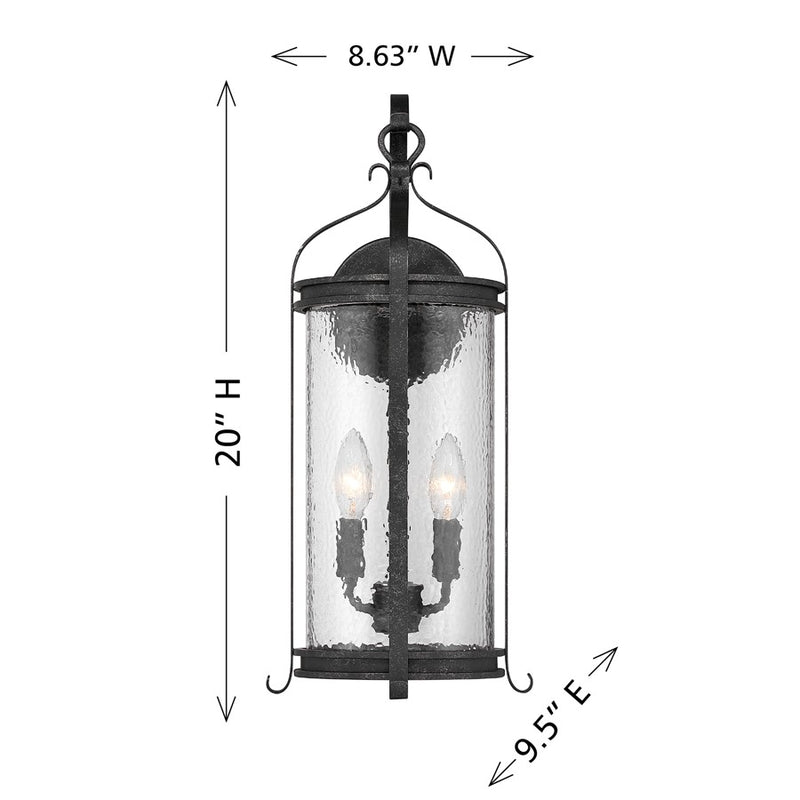 Savoy House Preston 2Lt Outdoor Wall Lantern, Iron, Iron Oxide