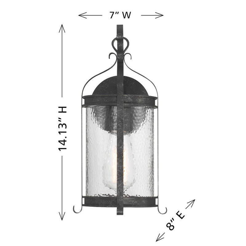 Savoy House Preston 1Lt Outdoor Wall Lantern, Iron, Iron Oxide