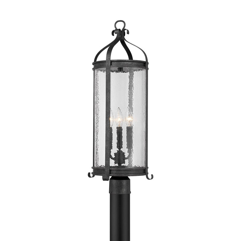 Savoy House Preston 3Lt Outdoor Post Lantern, Iron, Iron Oxide