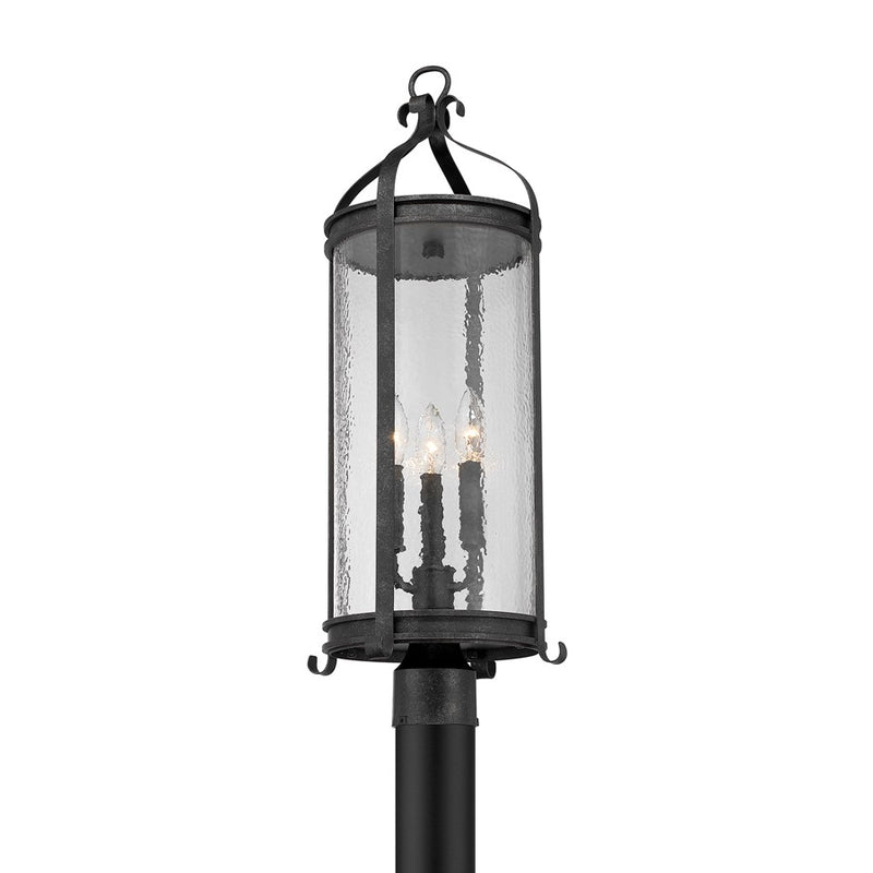 Savoy House Preston 3Lt Outdoor Post Lantern, Iron, Iron Oxide