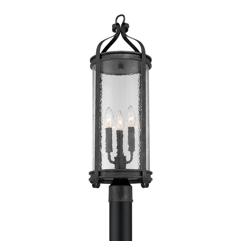 Savoy House Preston 3Lt Outdoor Post Lantern, Iron, Iron Oxide