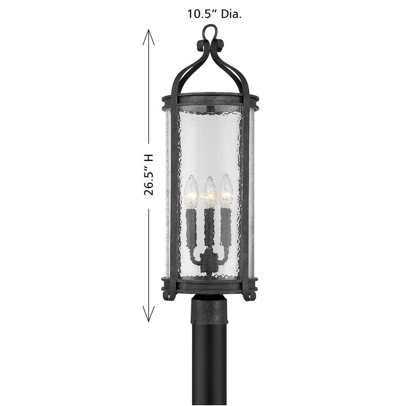 Savoy House Preston 3Lt Outdoor Post Lantern, Iron, Iron Oxide
