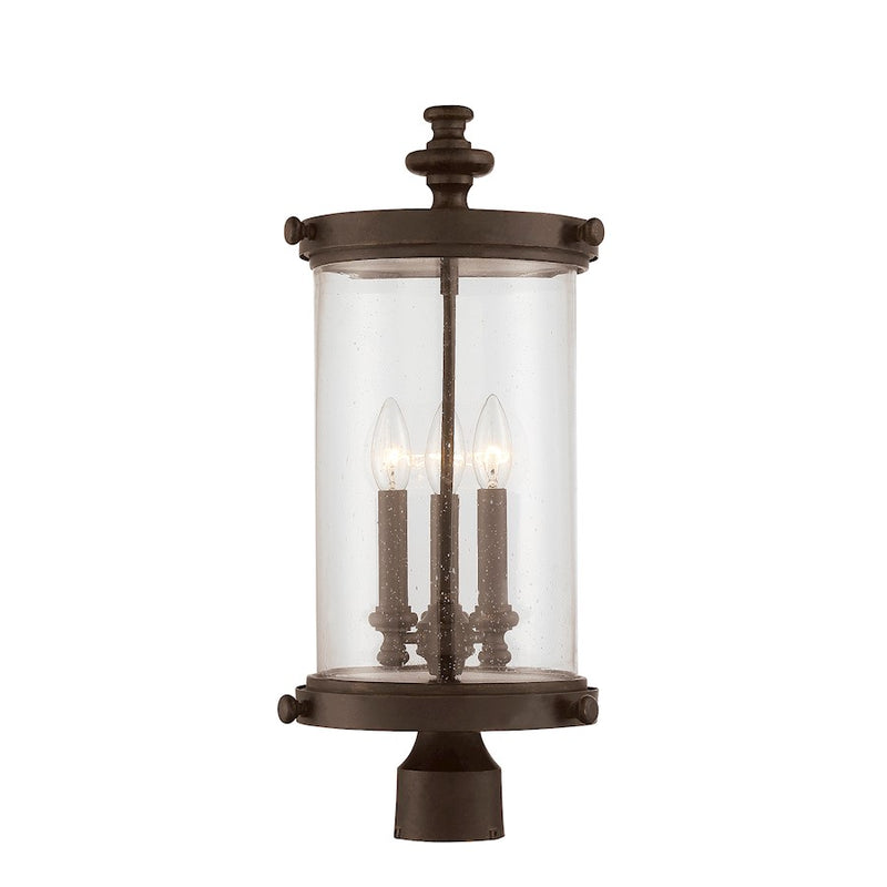 Savoy House Palmer 3-Light Outdoor Post Lantern, Walnut Patina
