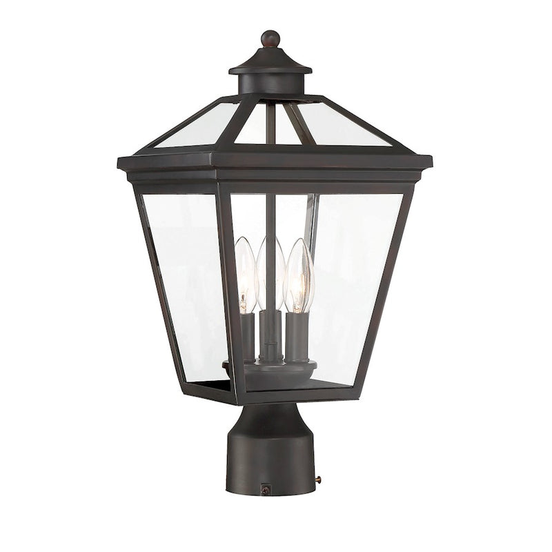Savoy House Ellijay 3-Light Outdoor Post Lantern, English Bronze