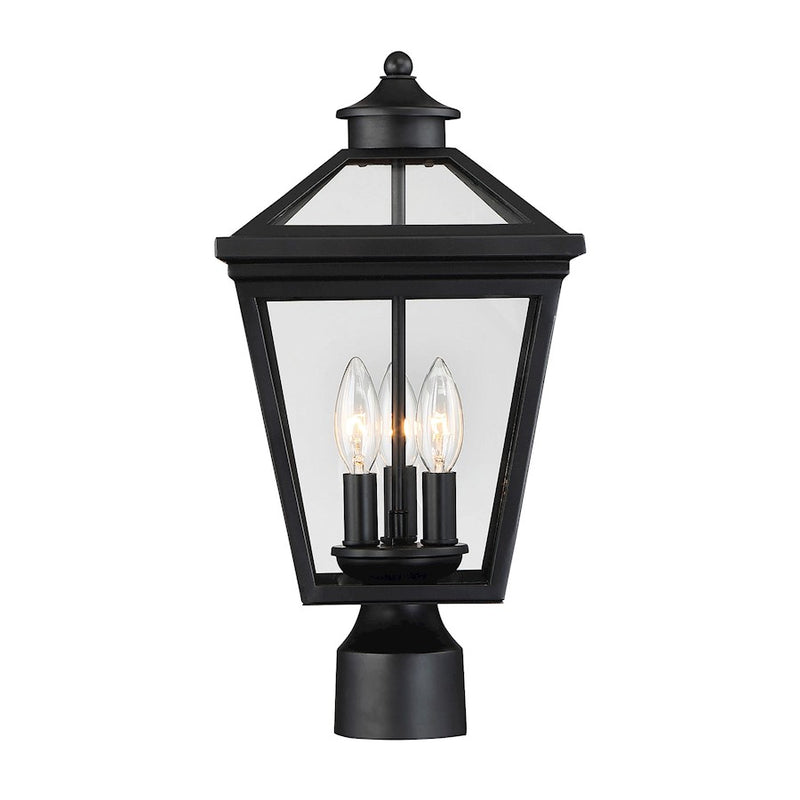 Savoy House Ellijay 3-Light Outdoor Post Lantern, Black