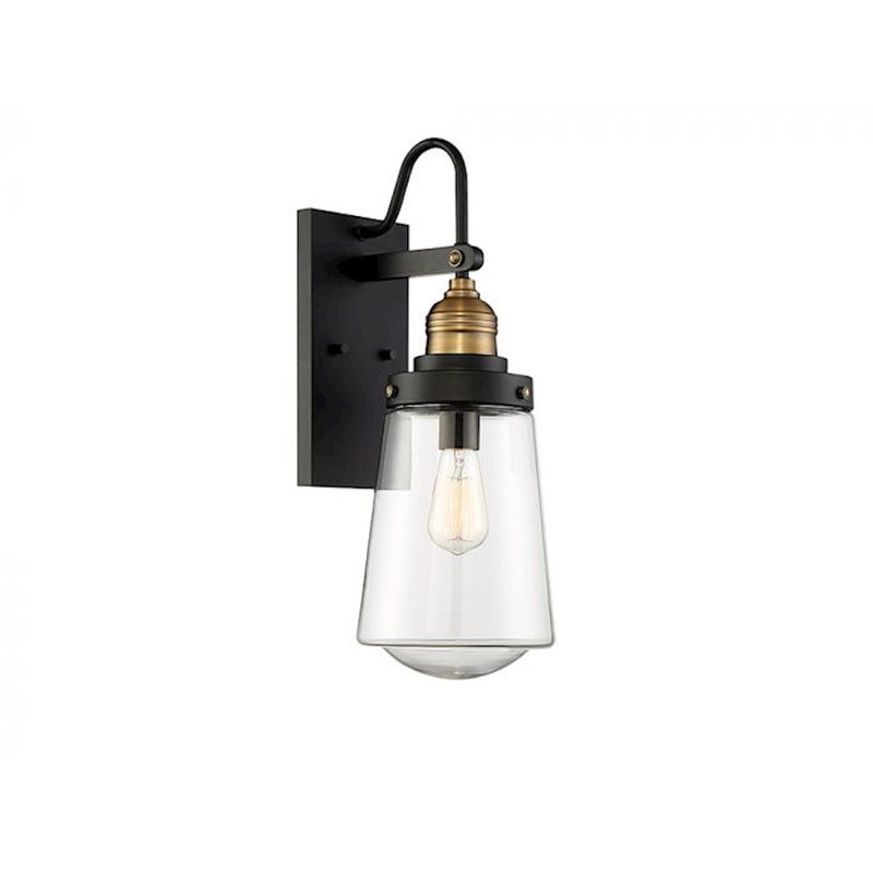 Savoy House Macauley 1Lt 21" Outdoor Wall Lantern, Black/Brass