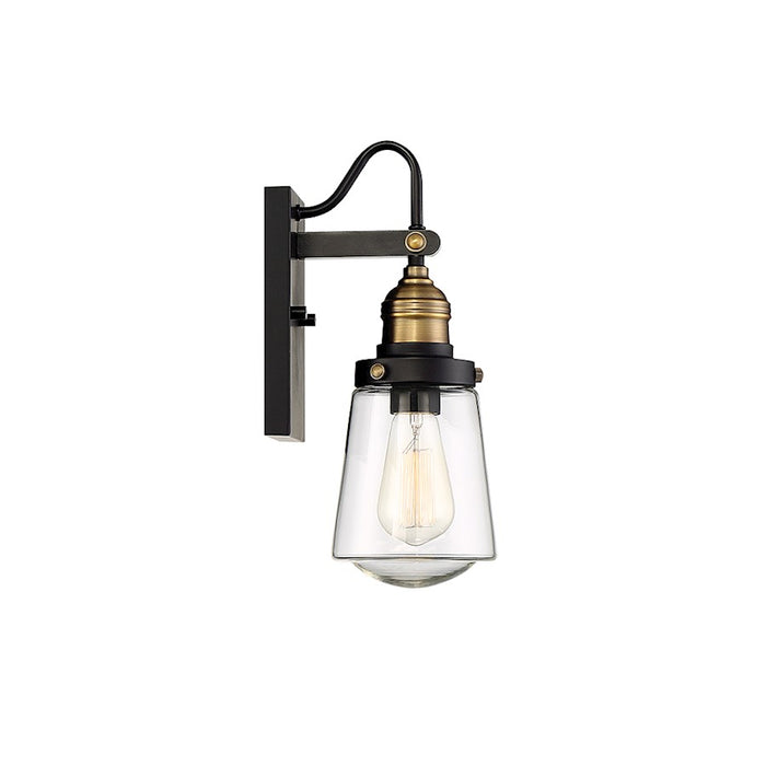 Savoy House Macauley 1Lt 21" Outdoor Wall Lantern, Black/Brass