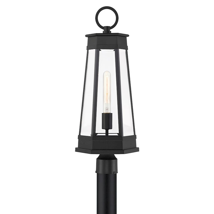 Savoy House Payne 1Lt Outdoor Post Lantern, Matte Black/Clear Beveled - 5-209-BK