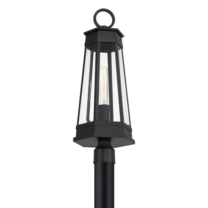 Savoy House Payne 1Lt Outdoor Post Lantern, Matte Black/Clear Beveled