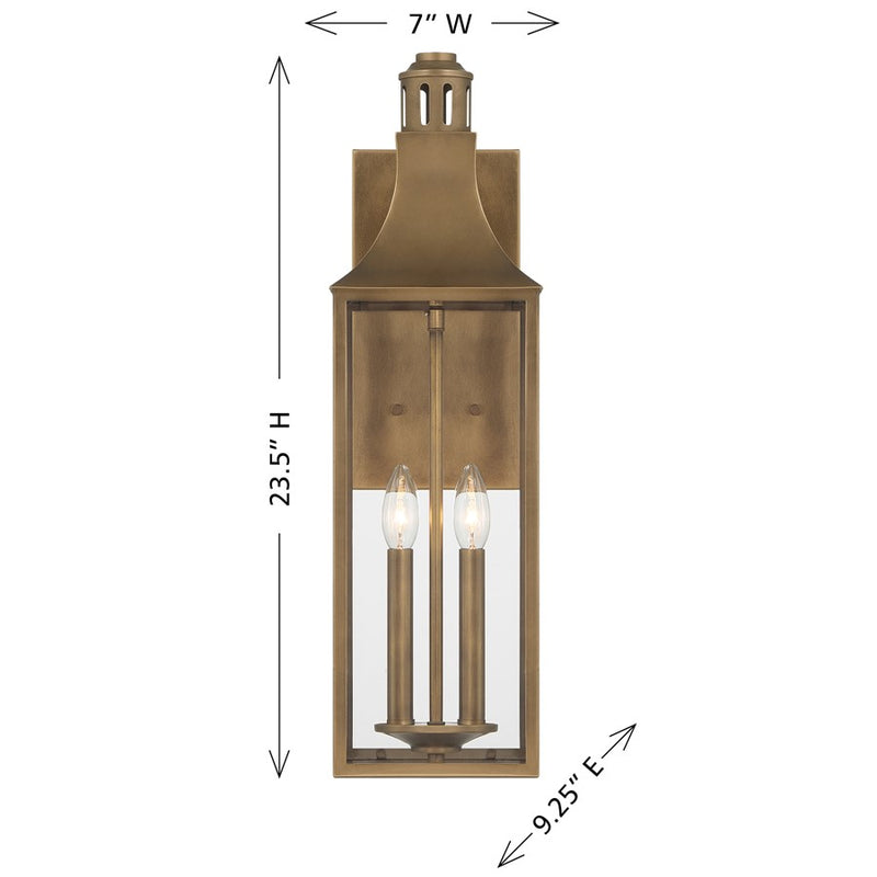 Savoy House Lancaster 2Lt 24" Outdoor Wall Lantern, Atlas Bronze