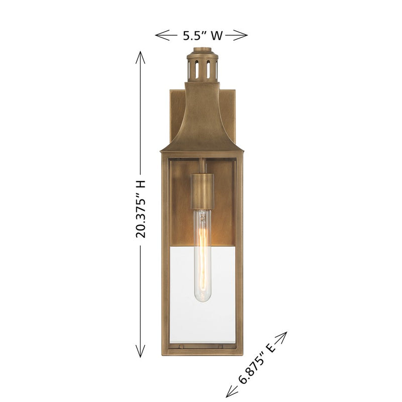 Savoy House Lancaster 1Lt 20" Outdoor Wall Lantern, Atlas Bronze