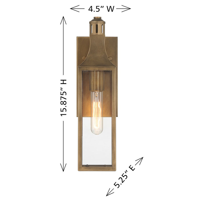 Savoy House Lancaster 1Lt 16" Outdoor Wall Lantern, Atlas Bronze