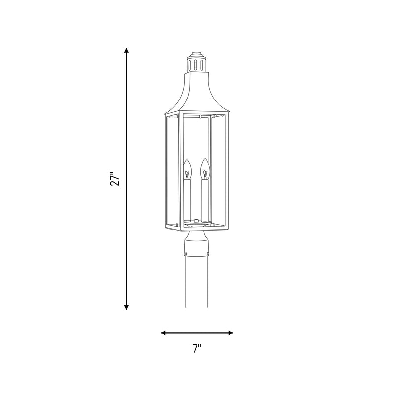 Savoy House Lancaster 2Lt Outdoor, Post Lantern, Atlas, Atlas Bronze