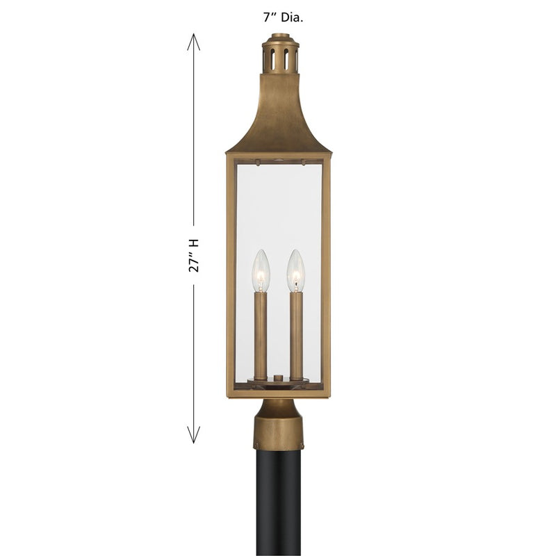 Savoy House Lancaster 2Lt Outdoor, Post Lantern, Atlas, Atlas Bronze
