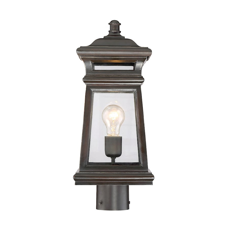 Savoy House Taylor 1-Light Outdoor Post Lantern, English Bronze/Gold