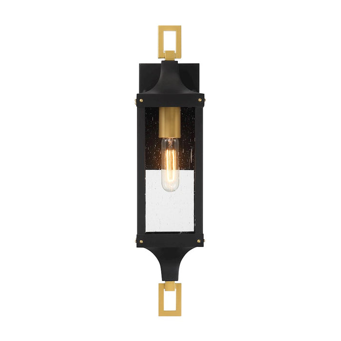 Savoy House Glendale 1Lt 21" Outdoor Lantern, Black/Brass/Seeded