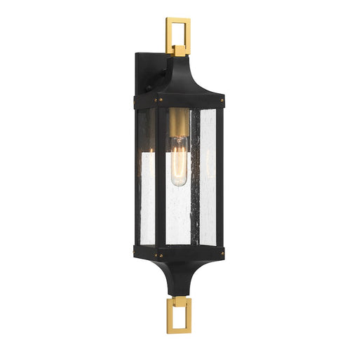 Savoy House Glendale 1Lt 25" Outdoor Lantern, Black/Brass/Seeded - 5-276-144