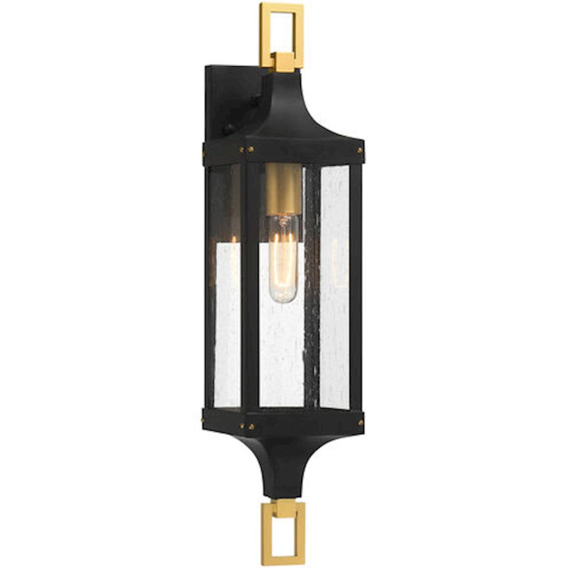 Savoy House Glendale 1Lt 25" Outdoor Lantern, Black/Brass/Seeded