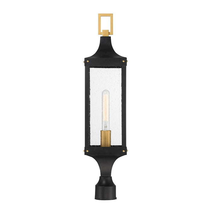 Savoy House Glendale 1Lt Outdoor Post Lantern, Black/Brass/Seeded