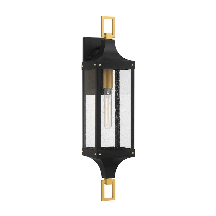 Savoy House Glendale 1Lt 28" Outdoor Lantern, Black/Brass/Seeded - 5-279-144