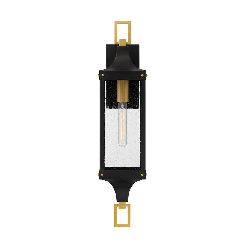 Savoy House Glendale 1Lt 28" Outdoor Lantern, Black/Brass/Seeded