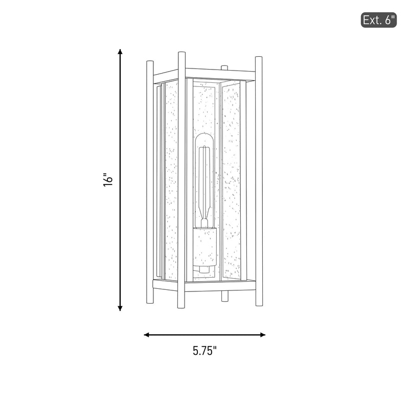 Savoy House Jacobs 1Lt Outdoor, Wall Lantern, Matte Black
