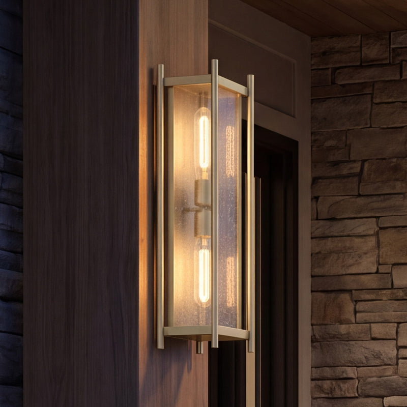 Savoy House Jacobs 2Lt Outdoor Wall Lantern, Serene Brass