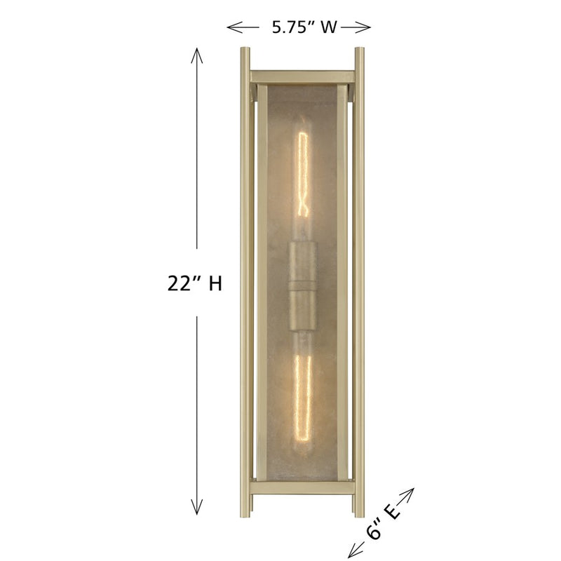 Savoy House Jacobs 2Lt Outdoor Wall Lantern, Serene Brass