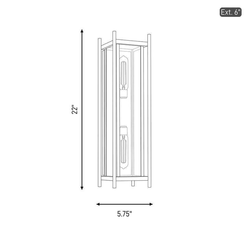 Savoy House Jacobs 2Lt Outdoor, Wall Lantern, Matte Black