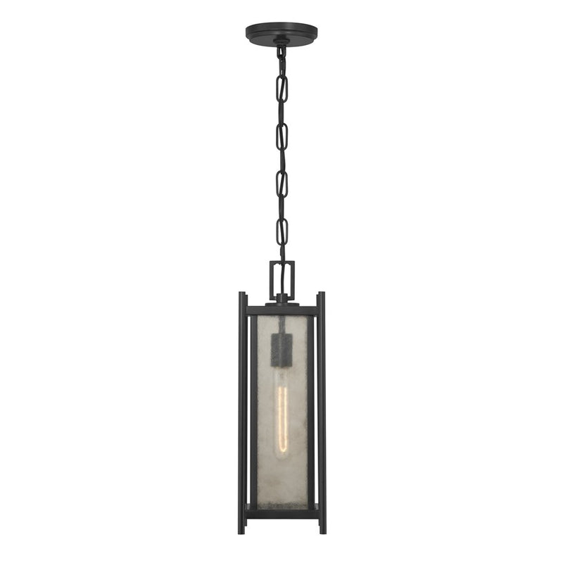 Savoy House Jacobs 1Lt Outdoor Hanging Lantern, Black/Clear