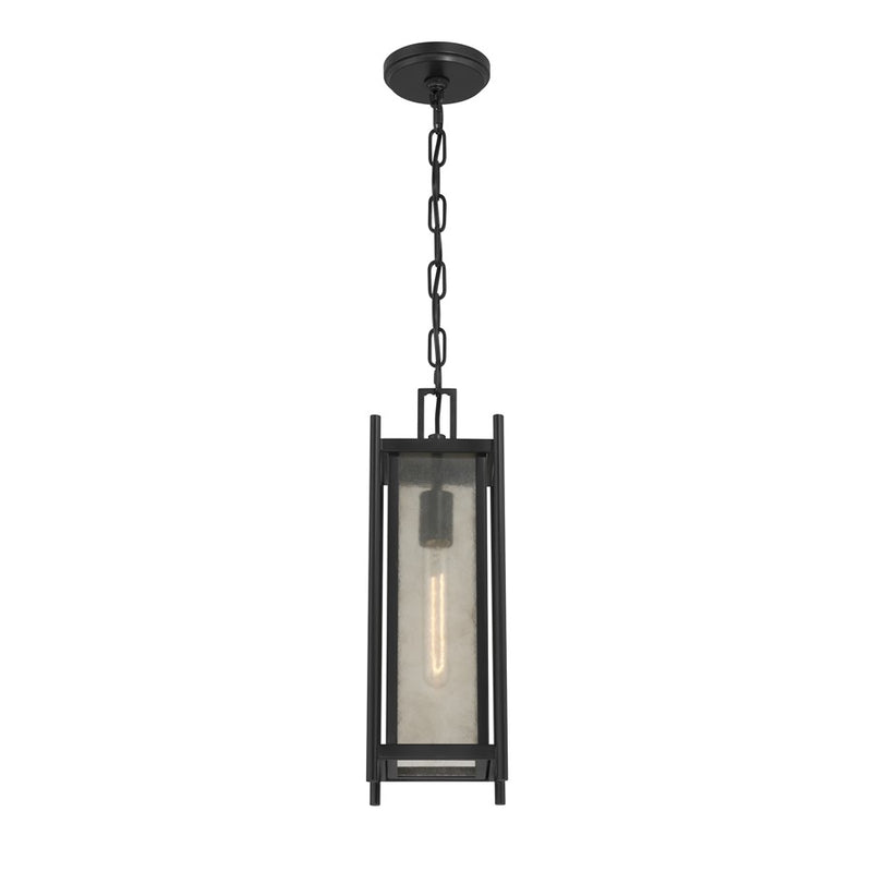 Savoy House Jacobs 1Lt Outdoor Hanging Lantern, Black/Clear