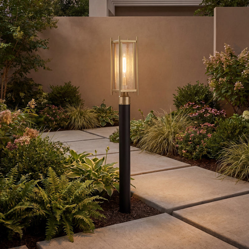 Savoy House Jacobs 1Lt Outdoor Post Lantern, Serene Brass