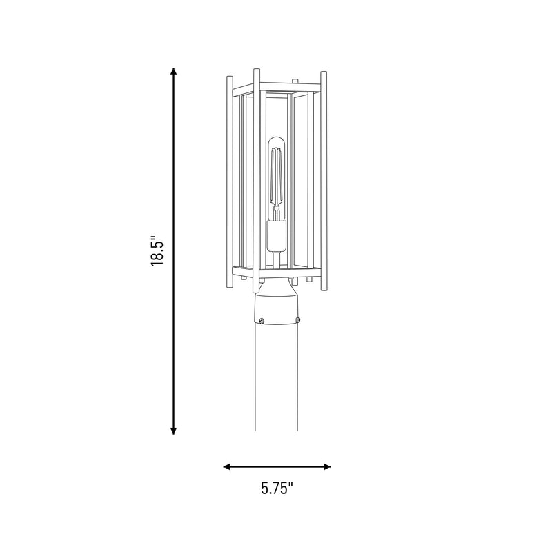 Savoy House Jacobs 1Lt Outdoor, Post Lantern, Matte Black