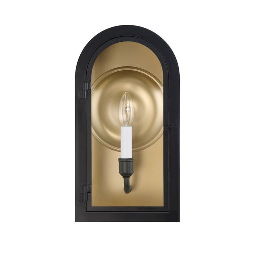 Savoy House Grotto 1Lt Outdoor Wall Lantern, Black/Gold/Clear