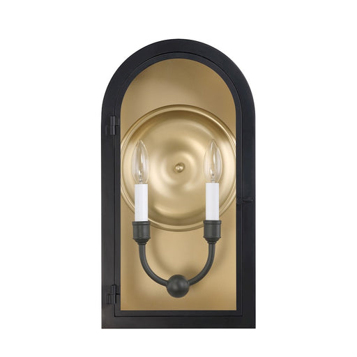 Savoy House Grotto 2Lt 19" Outdoor Wall Lantern, Black/Gold/Clear