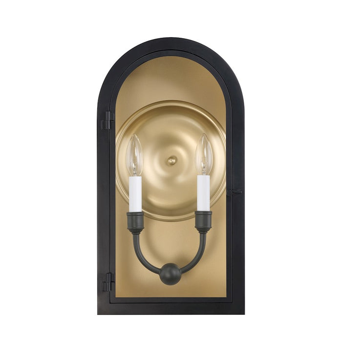 Savoy House Grotto 2Lt 19" Outdoor Wall Lantern, Black/Gold/Clear