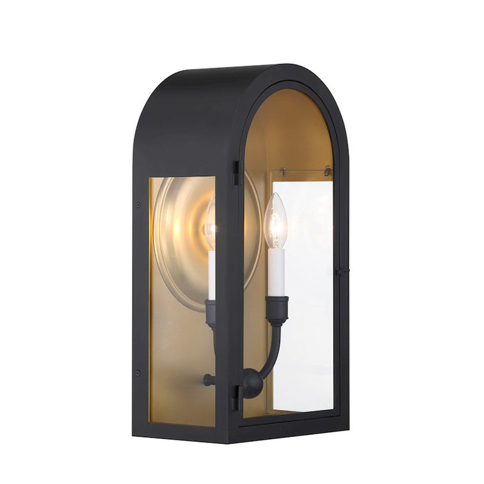 Savoy House Grotto 2Lt 19" Outdoor Wall Lantern, Black/Gold/Clear