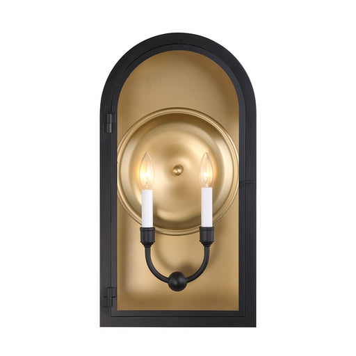 Savoy House Grotto 2Lt 23" Outdoor Wall Lantern, Black/Gold/Clear - 5-412-331
